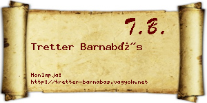 Tretter Barnabás névjegykártya